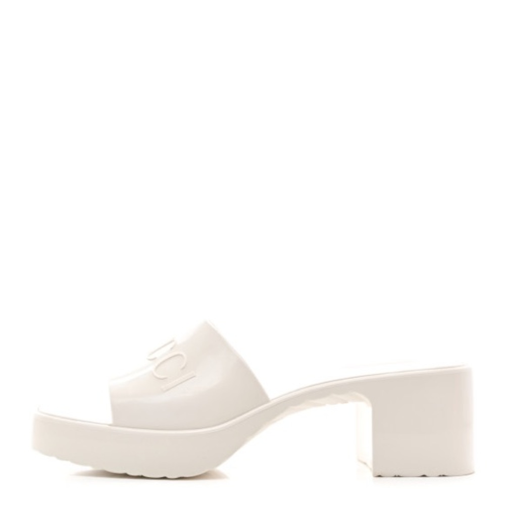 Gucci Rubber White Slide Sandals